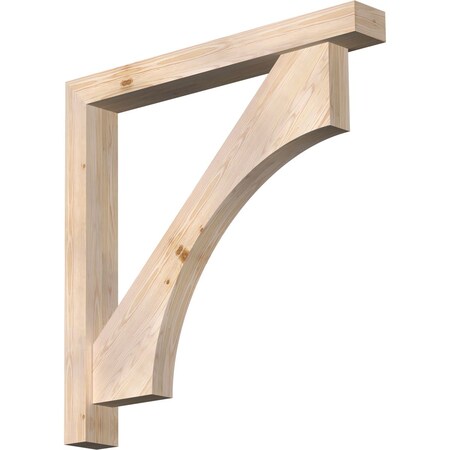 Ekena Millwork Westlake Block Smooth Bracket w/ Offset Brace, Douglas Fir, 5 1/2"W x 44"D x 44"H BKT0604X44X44WTL05SDF